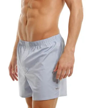 [2 Pack] Hustler Loose Boxer Shorts Underwear Light Blue White HUW1010 Size L