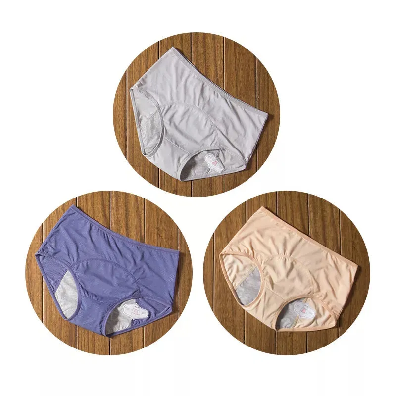 3PCS Washable Incontinence Underwear Leak Proof Menstrual Panties Briefs for Postpartum Women