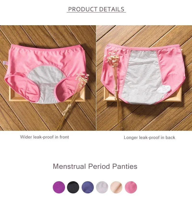 3PCS Washable Incontinence Underwear Leak Proof Menstrual Panties Briefs for Postpartum Women