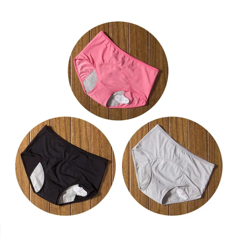 3PCS Washable Incontinence Underwear Leak Proof Menstrual Panties Briefs for Postpartum Women