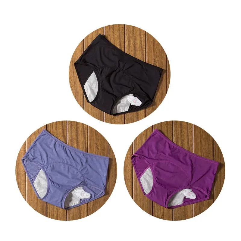 3PCS Washable Incontinence Underwear Leak Proof Menstrual Panties Briefs for Postpartum Women