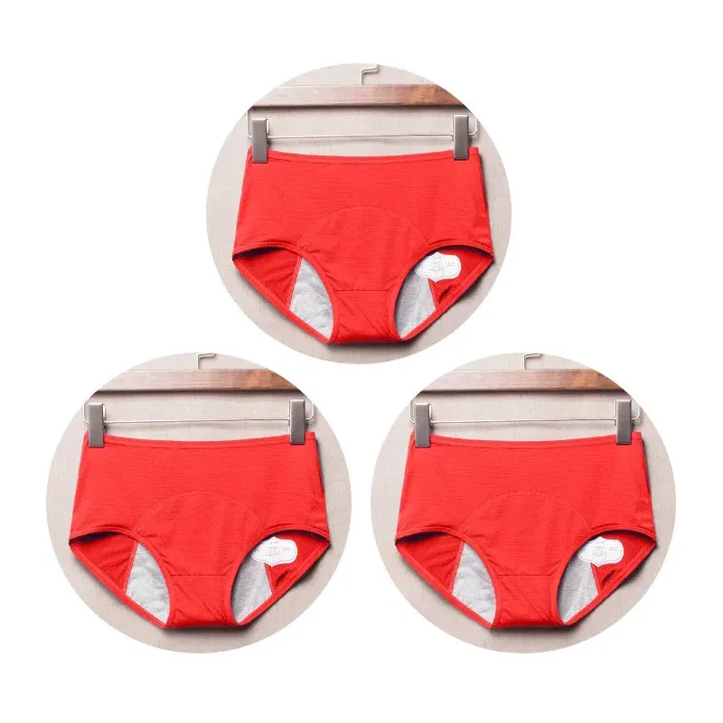 3PCS Washable Incontinence Underwear Leak Proof Menstrual Panties Briefs for Postpartum Women