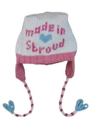 Amanda Hawkins Knitwear Made in Stroud new born baby cotton hat pink  (HATS)