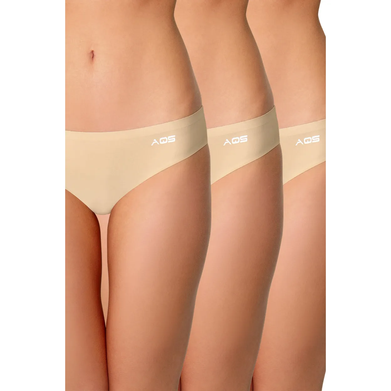 AQS Ladies Seamless Nude Thong 3 Pack Three-pack of womens seamless thong