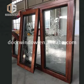 AS2208 standard glass bathroom window wood double glazed tempered obscure awning window by Doorwin on Alibaba