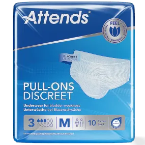 Attends Pull-Ons Discreet (Unisex) Underwear 3 Medium Pack of 10