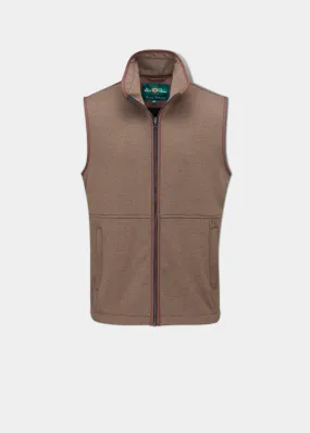 Aylsham Men's Fleece Gilet In Brown Herringbone - Regular Fit