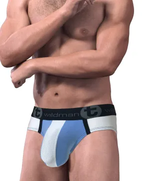 Big Boy Pouch Brief with Blue/White Stripe