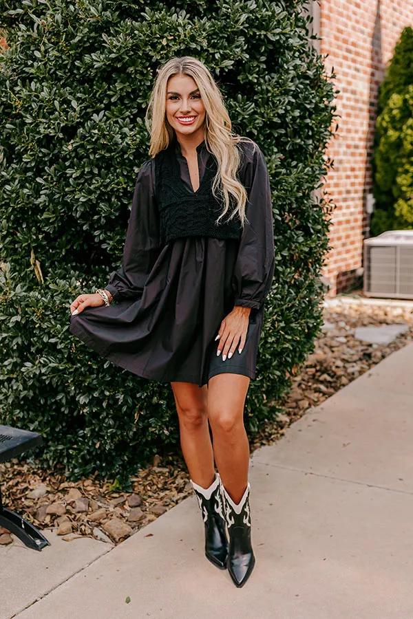 Boho Belle Two Piece Mini Dress in Black