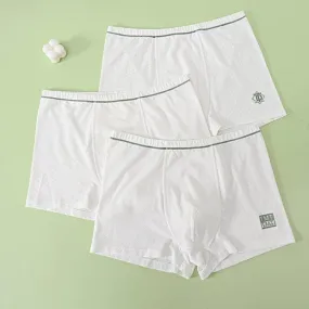 Boys' 3-Pack Cotton Underwear - Solid Color Comfortable Four-Corner Short Panties