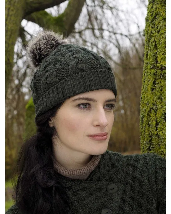 Cable Knit Pom Pom Hat