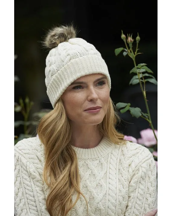 Cable Knit Pom Pom Hat