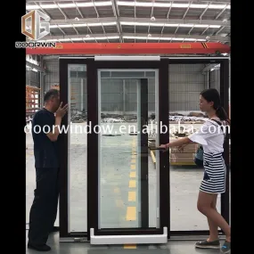 China manufacturer wood glass sliding door frame clad patio doors