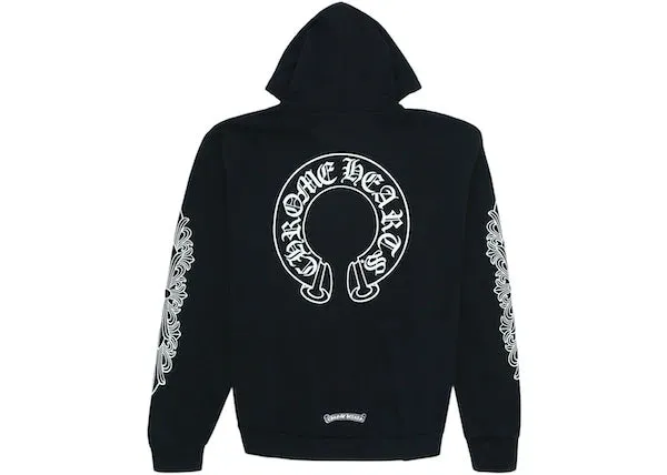 Chrome Hearts Horse Shoe Floral Hoodie Black