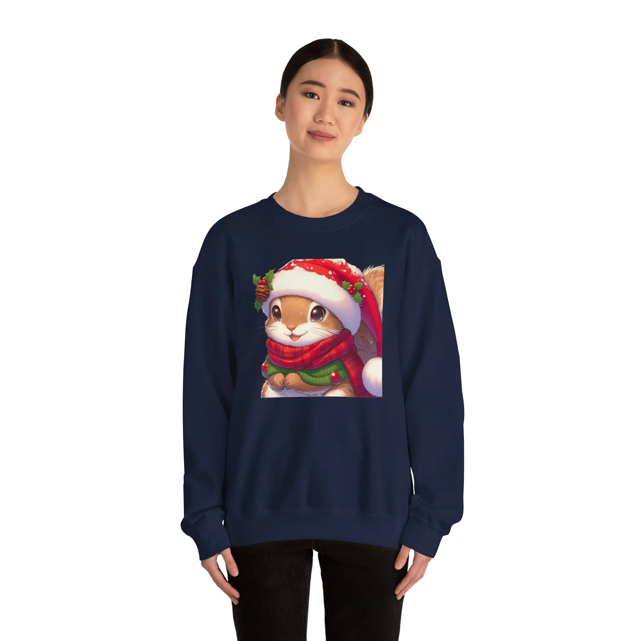 Cute Christmas Squirrel Crewneck Sweatshirt