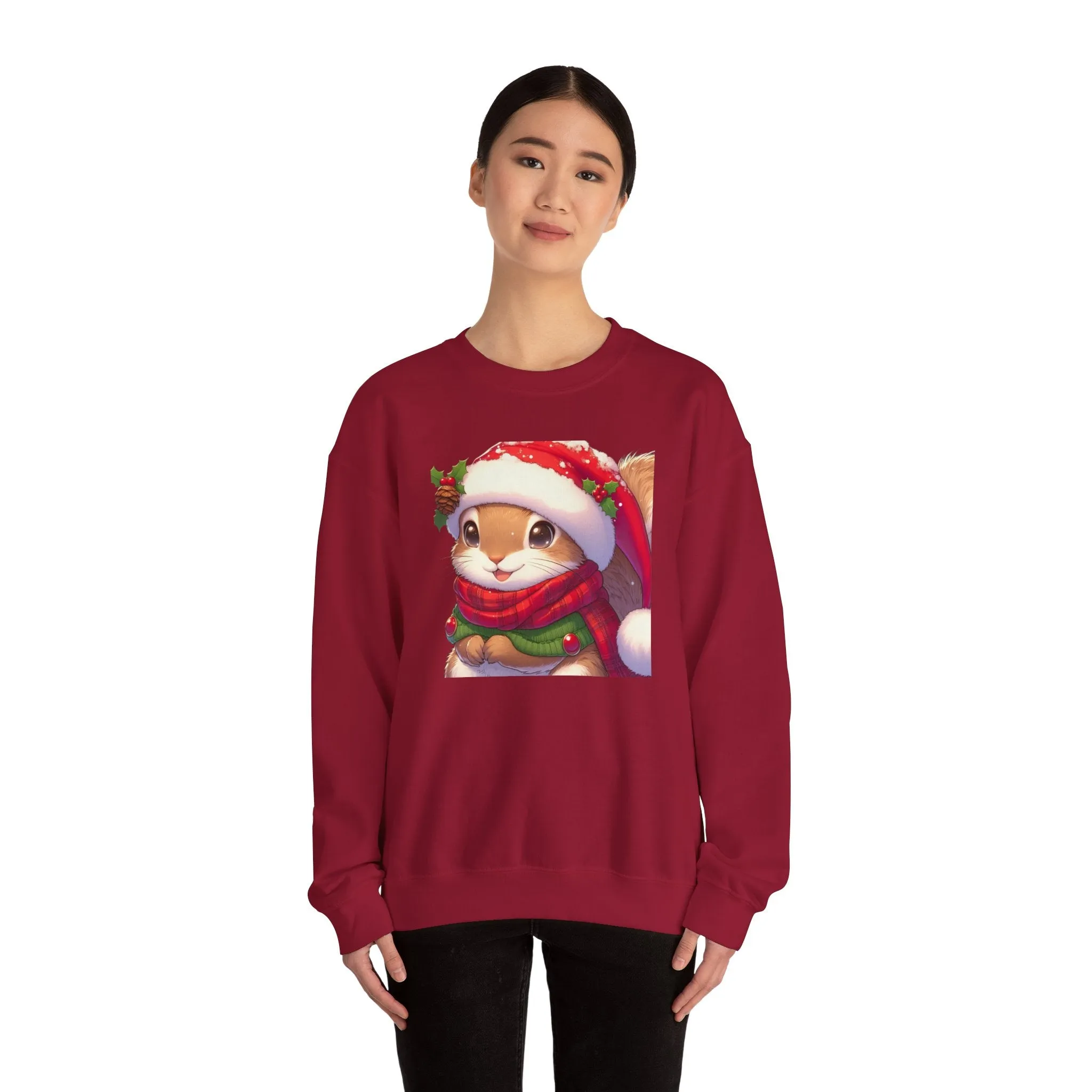 Cute Christmas Squirrel Crewneck Sweatshirt