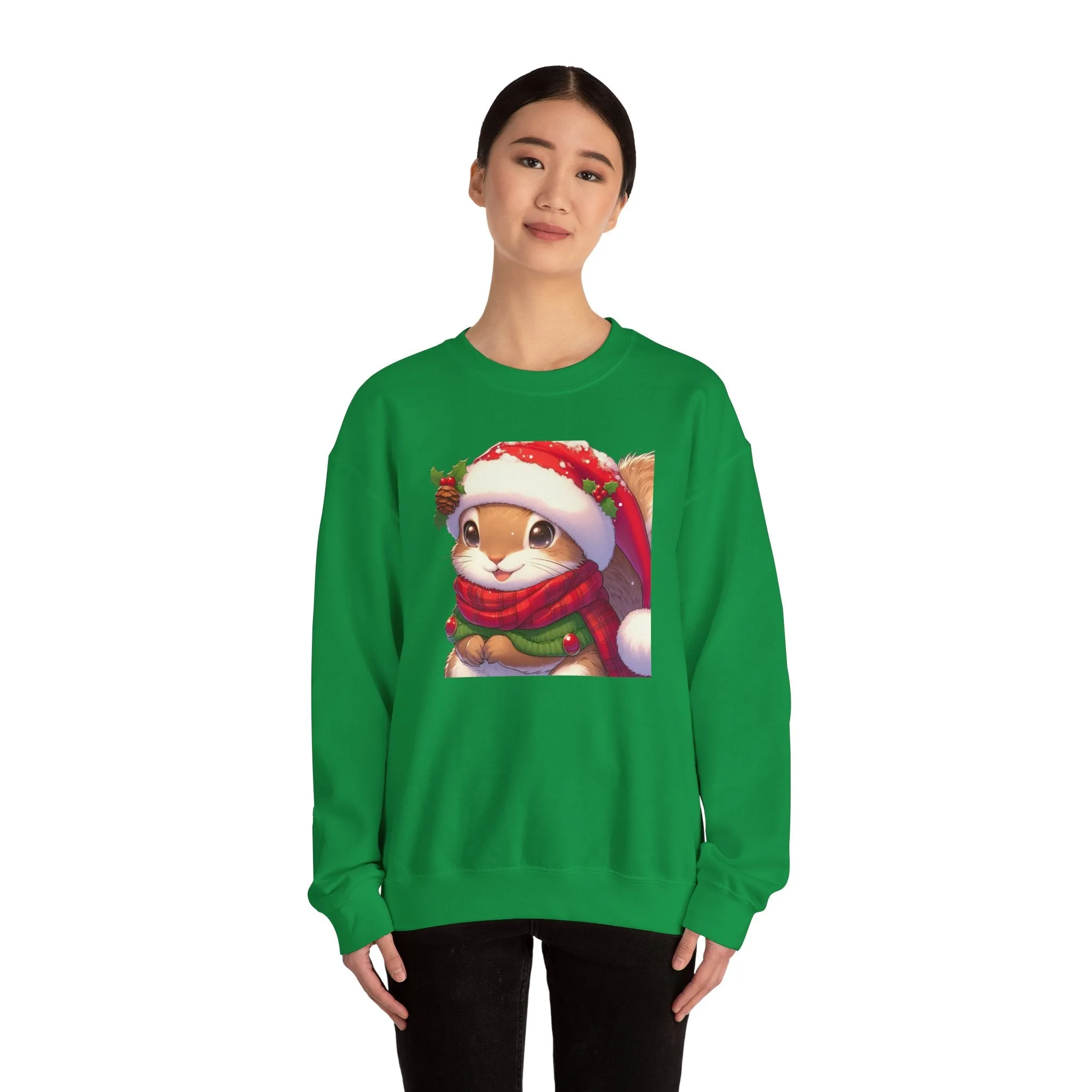 Cute Christmas Squirrel Crewneck Sweatshirt