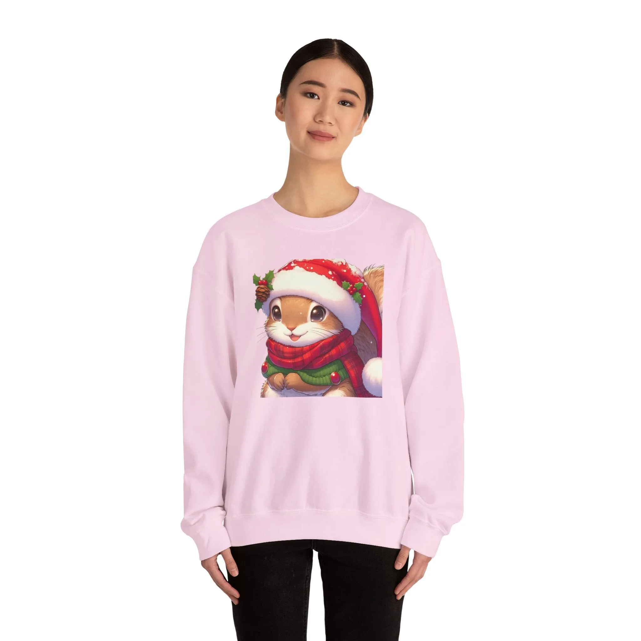 Cute Christmas Squirrel Crewneck Sweatshirt