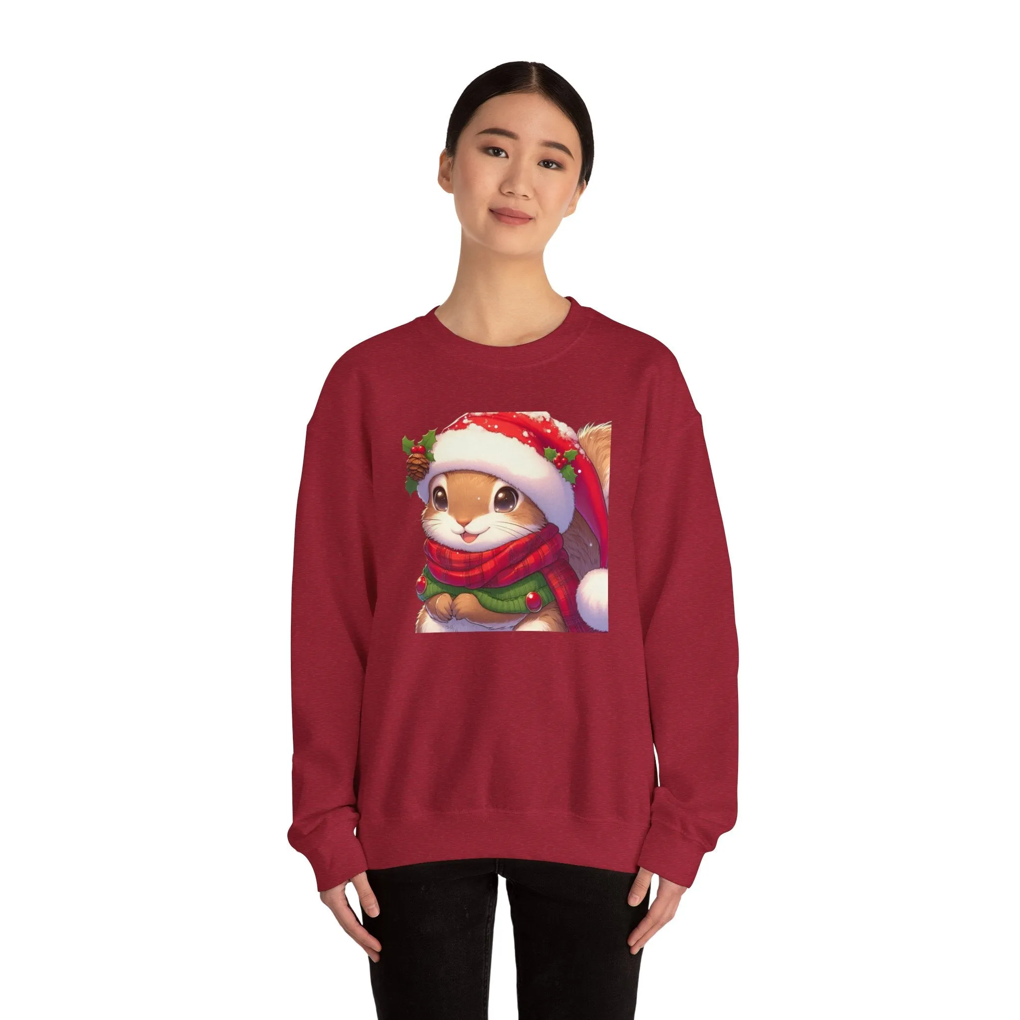 Cute Christmas Squirrel Crewneck Sweatshirt