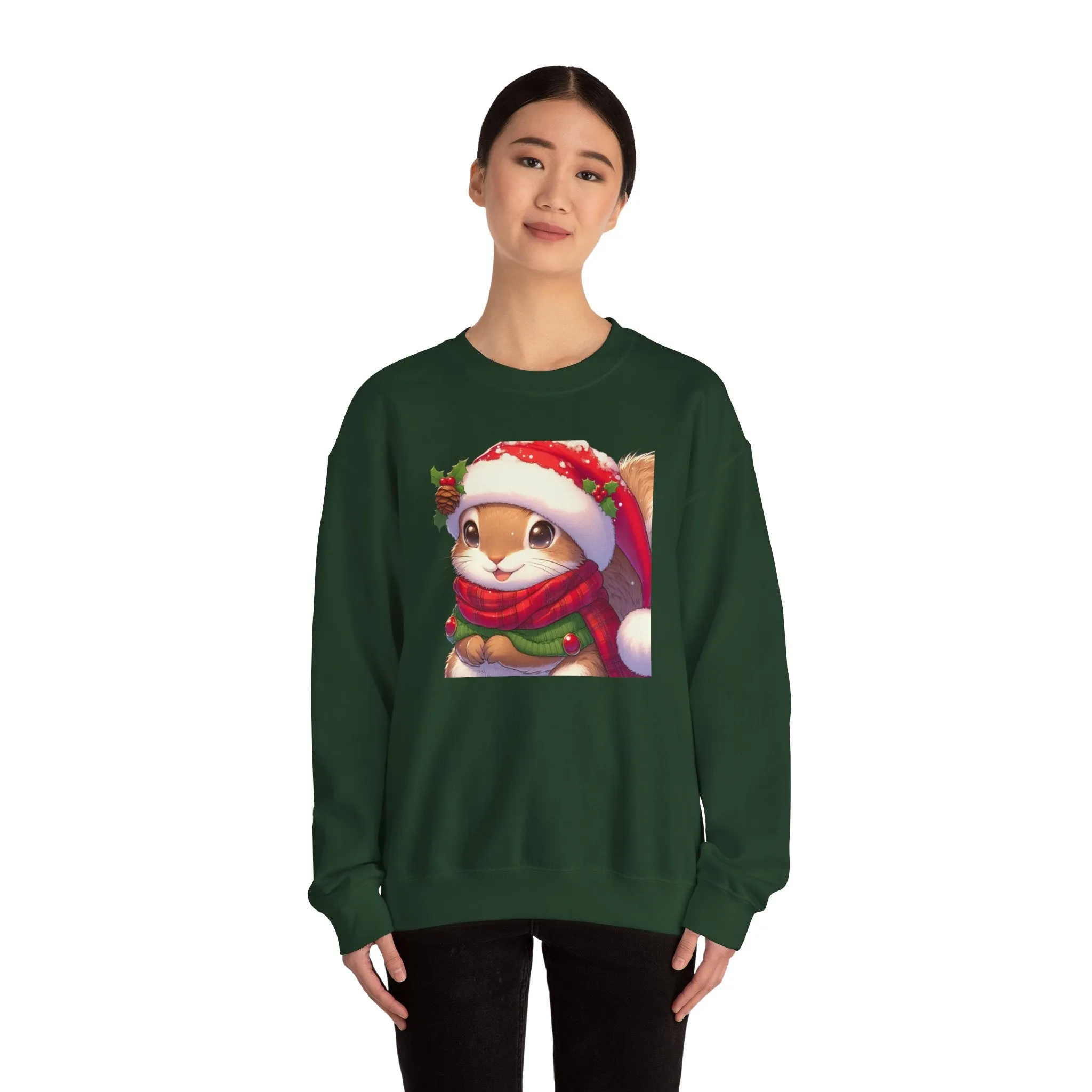 Cute Christmas Squirrel Crewneck Sweatshirt