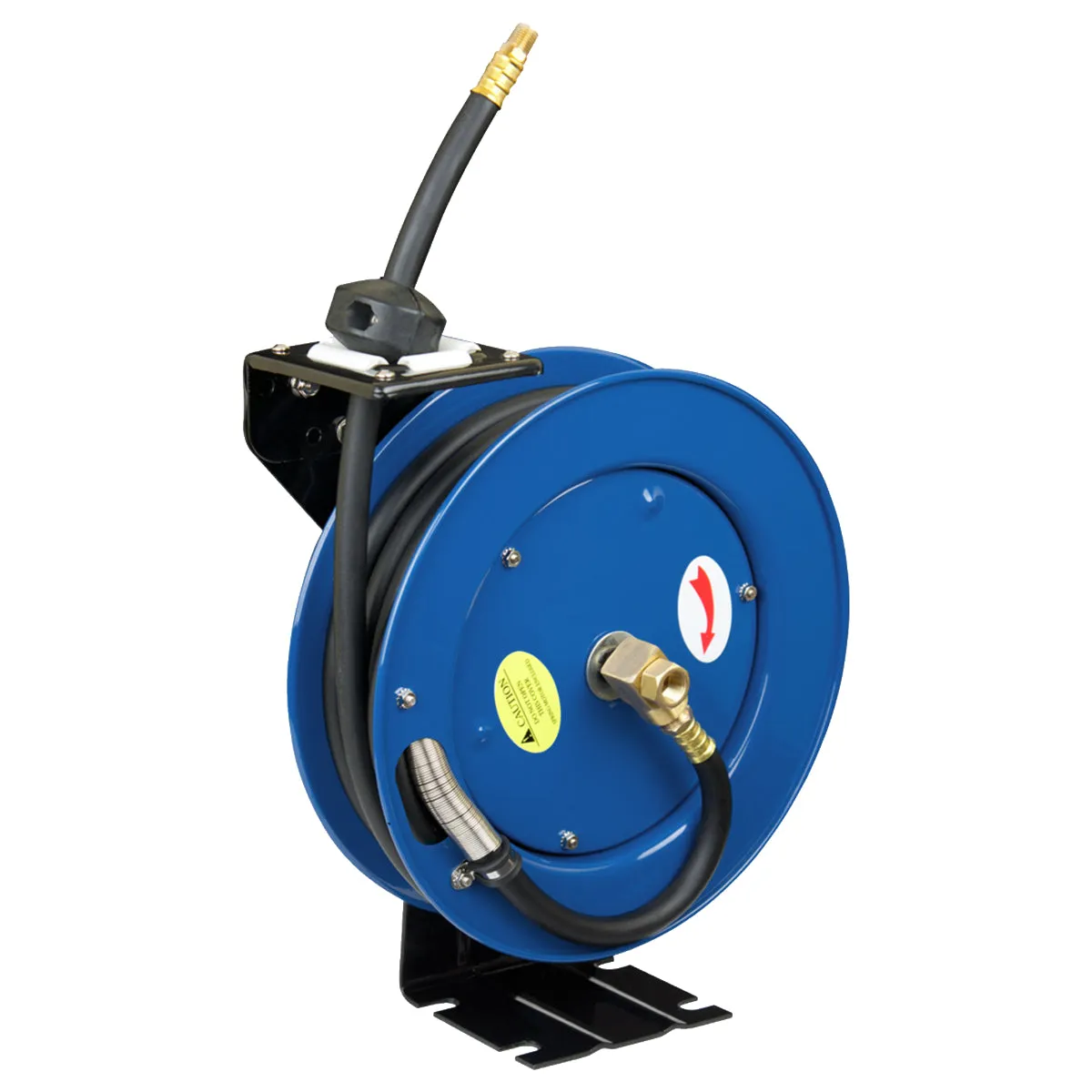 Cyclone Pneumatic 3/8” x 25’ 300 PSI Retractable Air Hose Reel w/ Rubber Hose