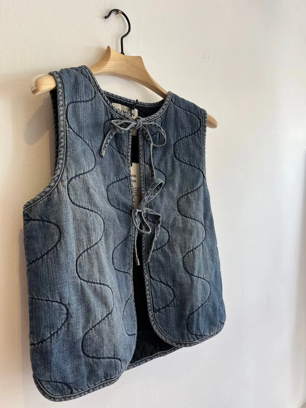 Denim Tilly Quilted Gilet Dirty Vintage Wash