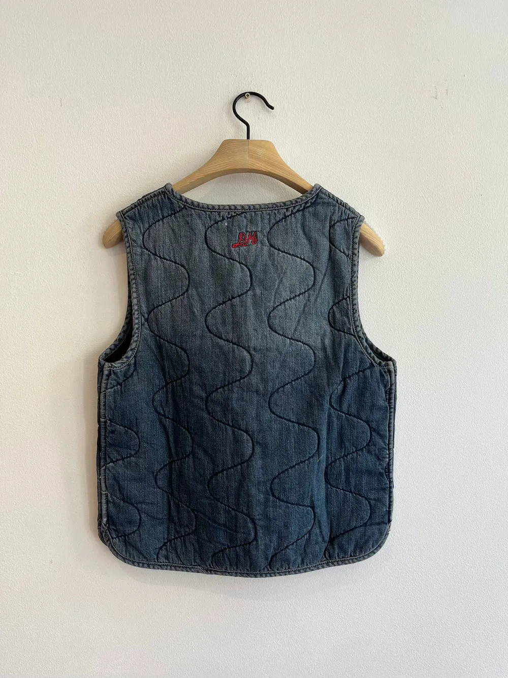 Denim Tilly Quilted Gilet Dirty Vintage Wash