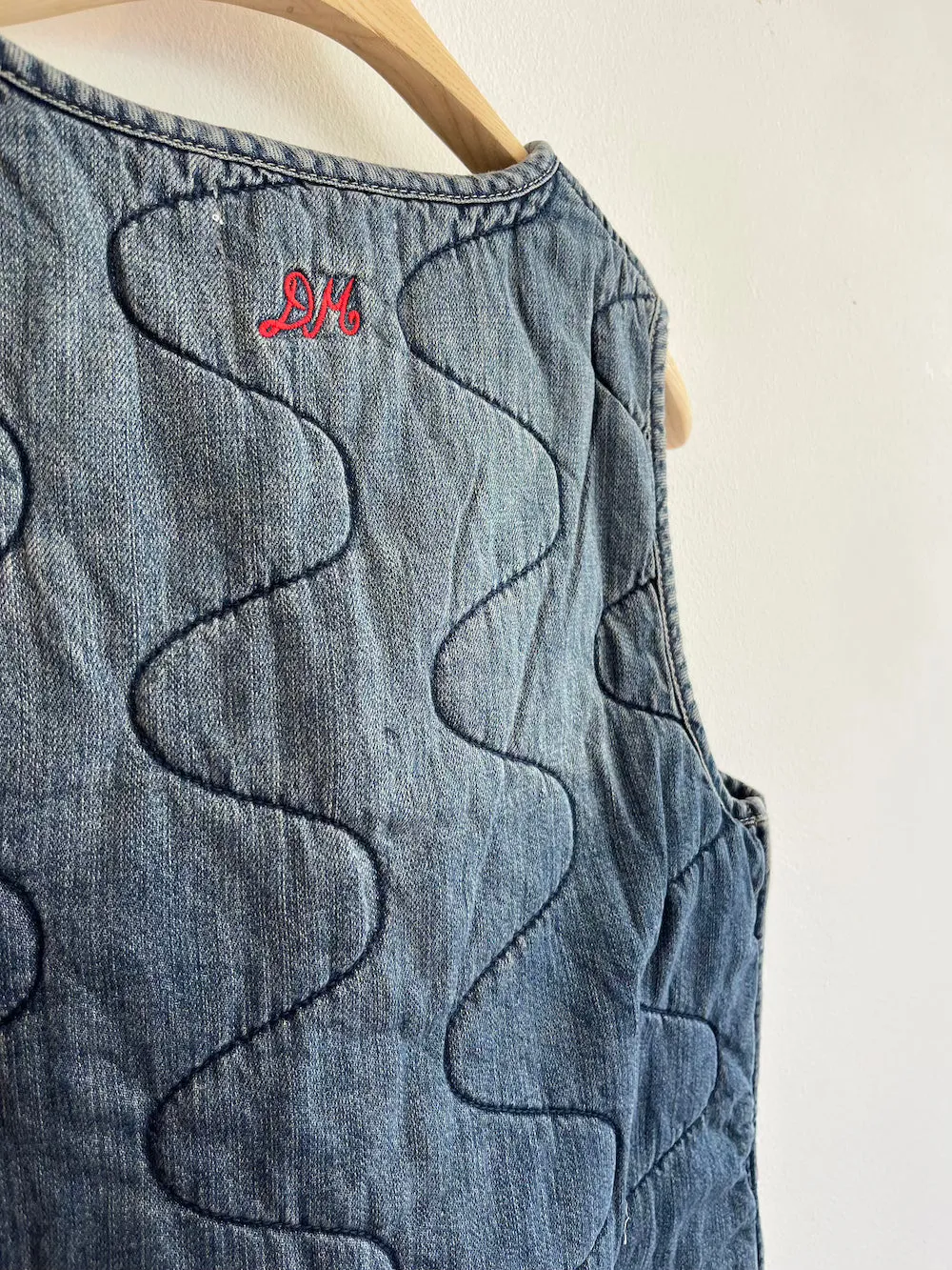 Denim Tilly Quilted Gilet Dirty Vintage Wash