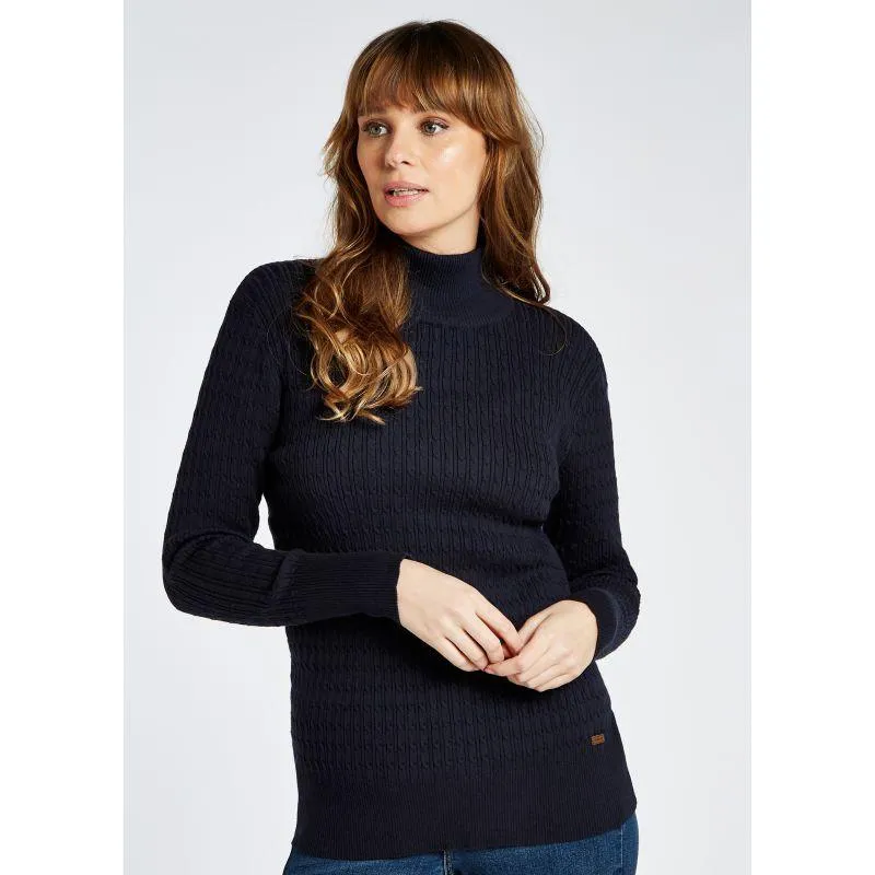 Dubarry Hacketstown Ladies Roll Neck Jumper - Navy