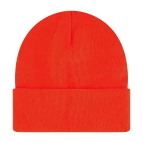 Elowel Beanie Hats for Men and Women - 100% Acrylic Thick Thermal Knit Skull Beanie Winter Hat - Unisex Cuffed Plain Flourescent Orange Beanie Hat