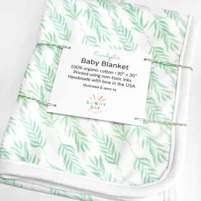 Eucalyptus Leaves Baby Receiving Blanket - Organic Cotton