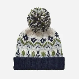 Fairisle Knit Hat, Navy