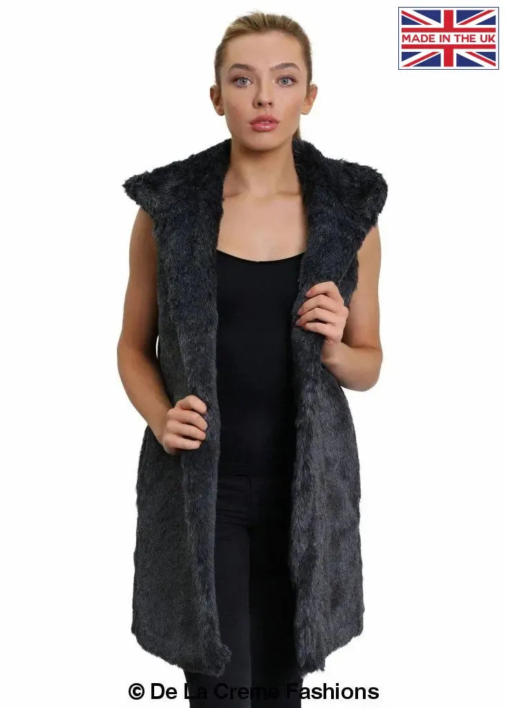 Faux Fur Hooded Gilet