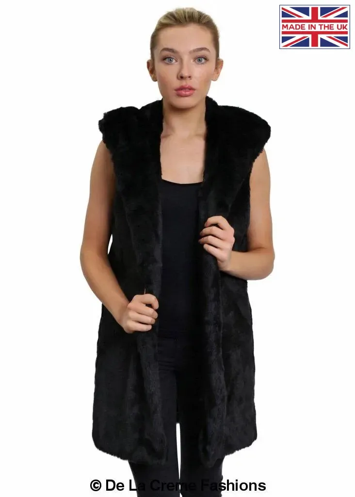 Faux Fur Hooded Gilet