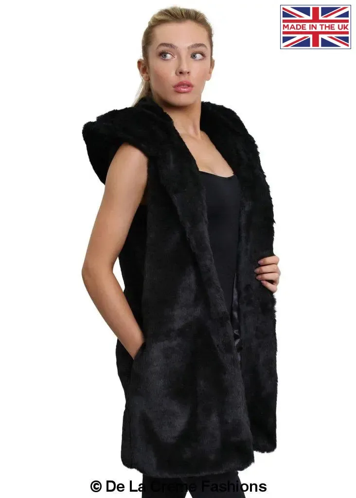 Faux Fur Hooded Gilet