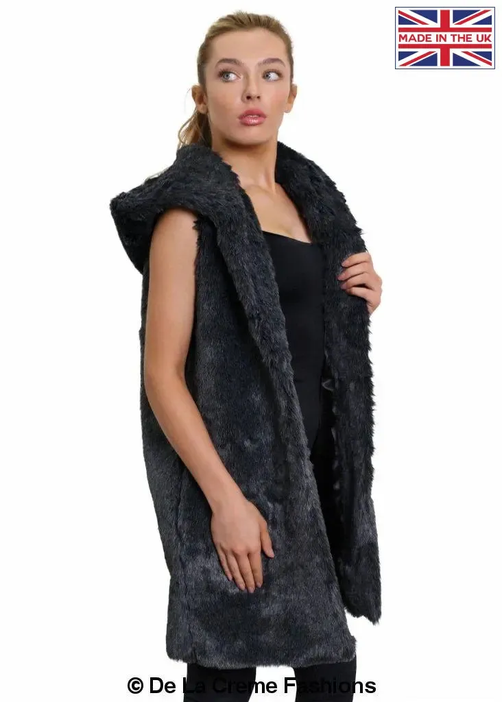 Faux Fur Hooded Gilet