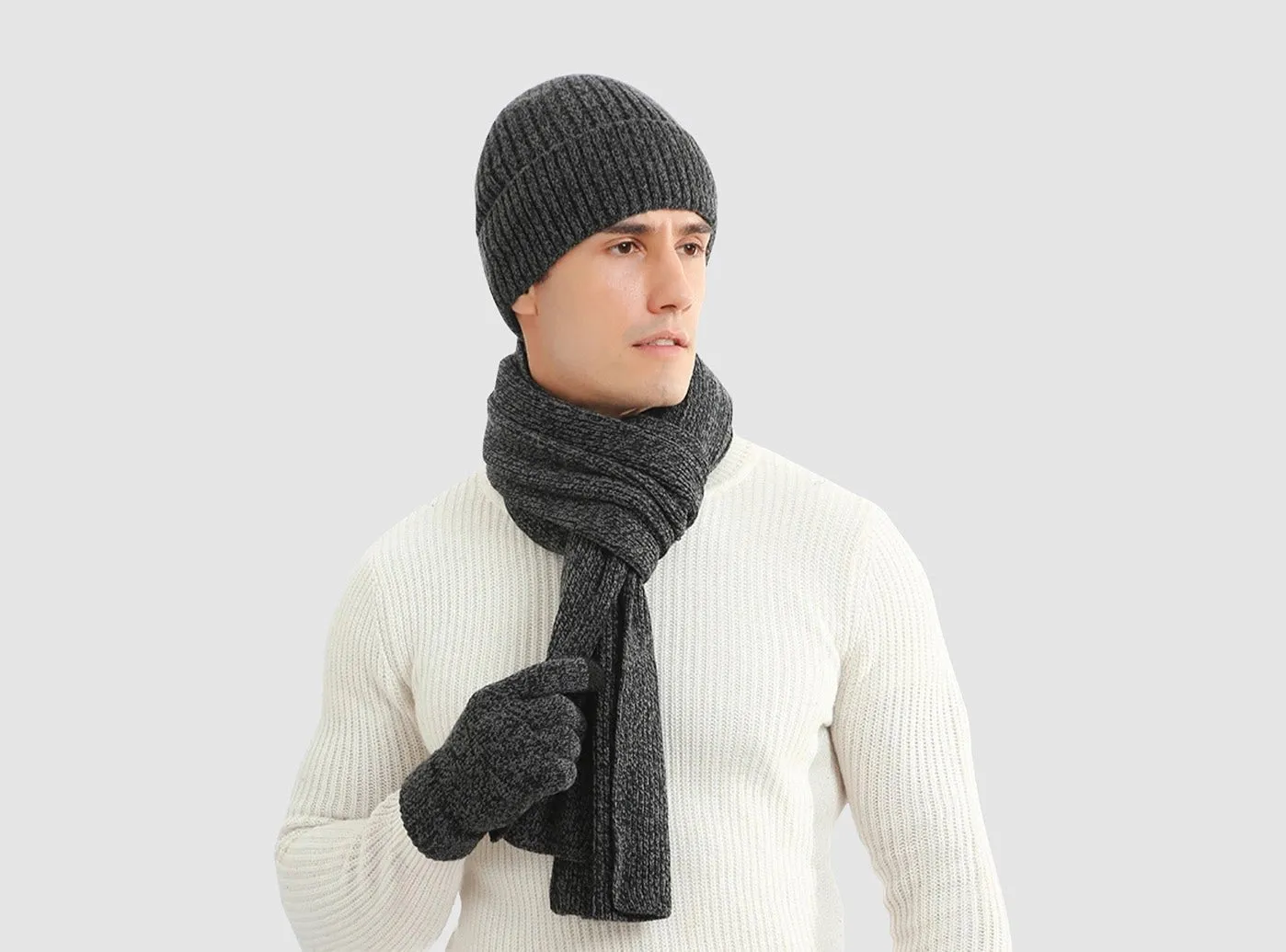 FitVille Knitted Hat and Scarf Set