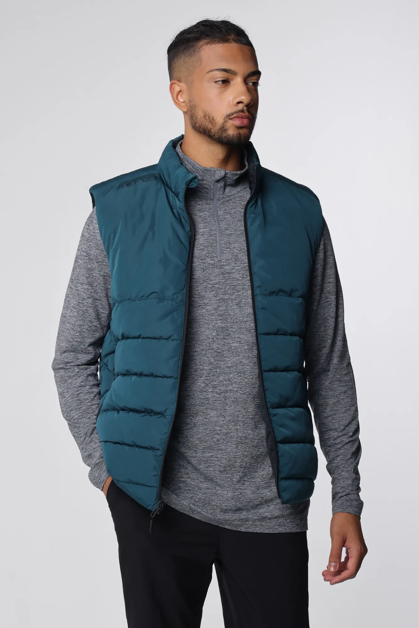 Flint Reversible Gilet Warm Green/Black Print