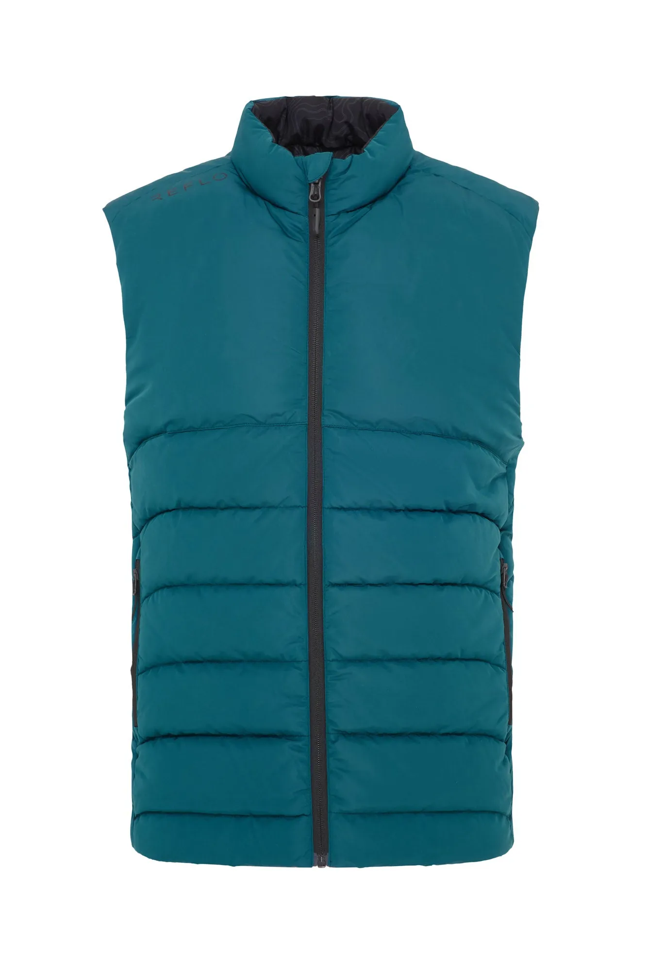 Flint Reversible Gilet Warm Green/Black Print