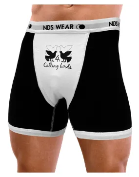 Four Calling Birds Text Mens Boxer Brief Underwear