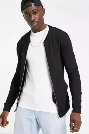 Front Zip With Crew Neck Jacket