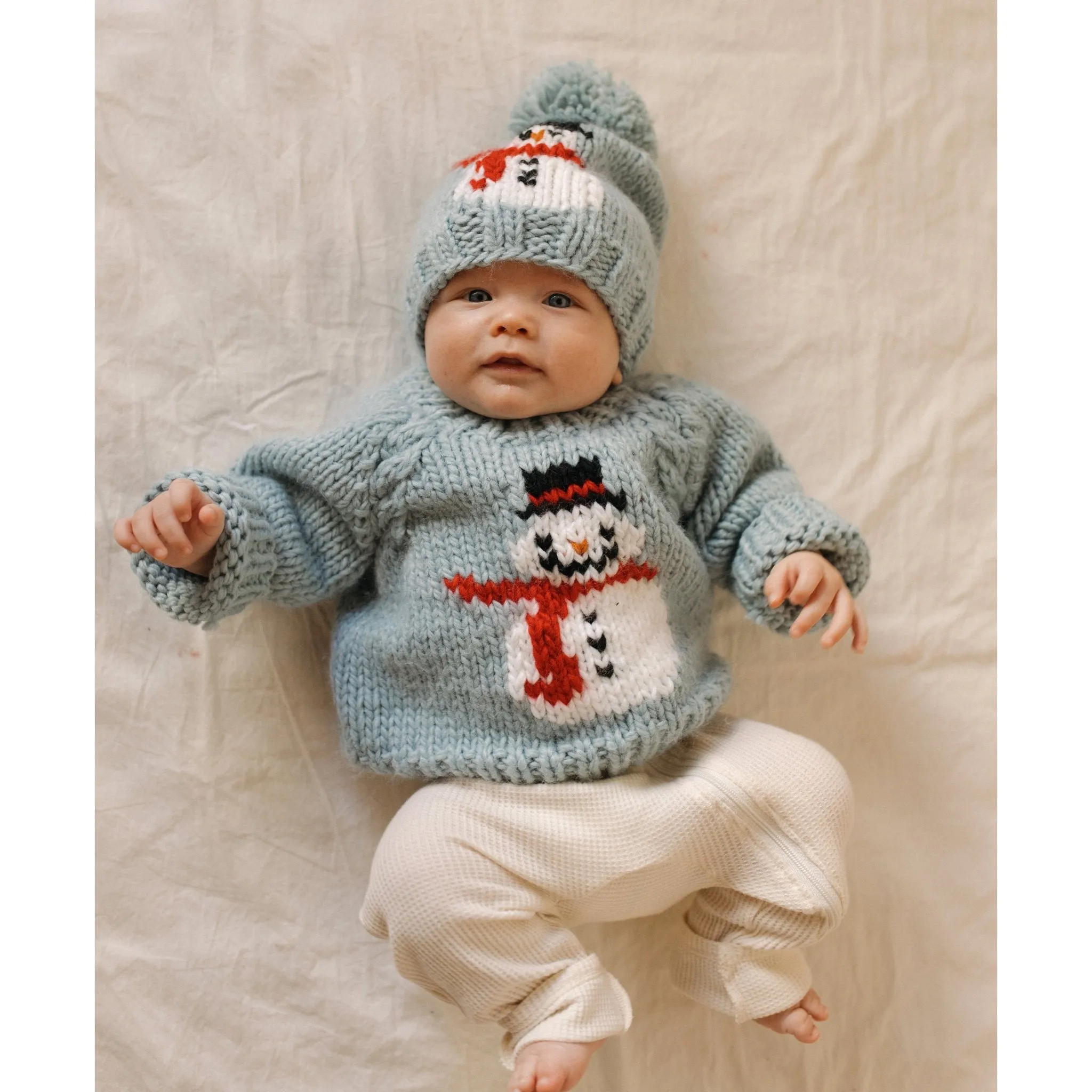 Frosty Snowman Surf Crew Neck Sweater for Baby & Toddler