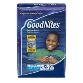 Goodnites Youth Pants for Boys, Large/Extra-Large, Pack of 20