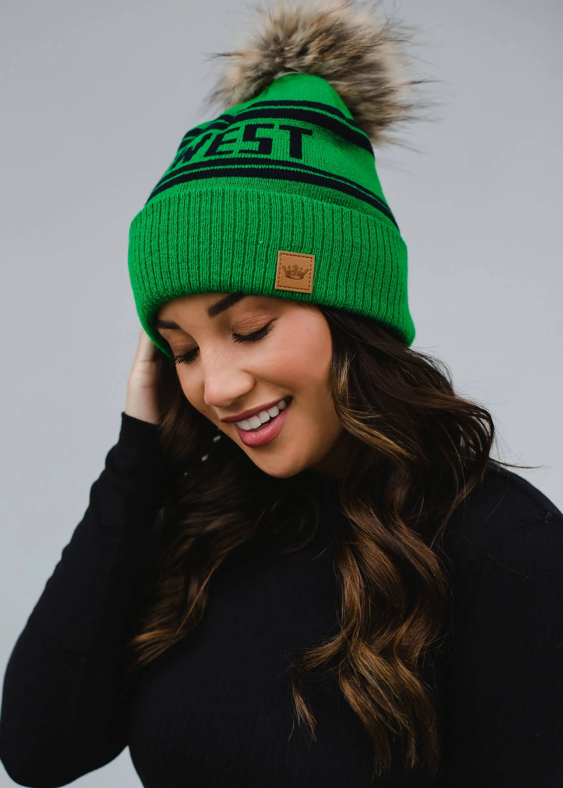 ***Green Base w/Navy Midwest Pom Hat