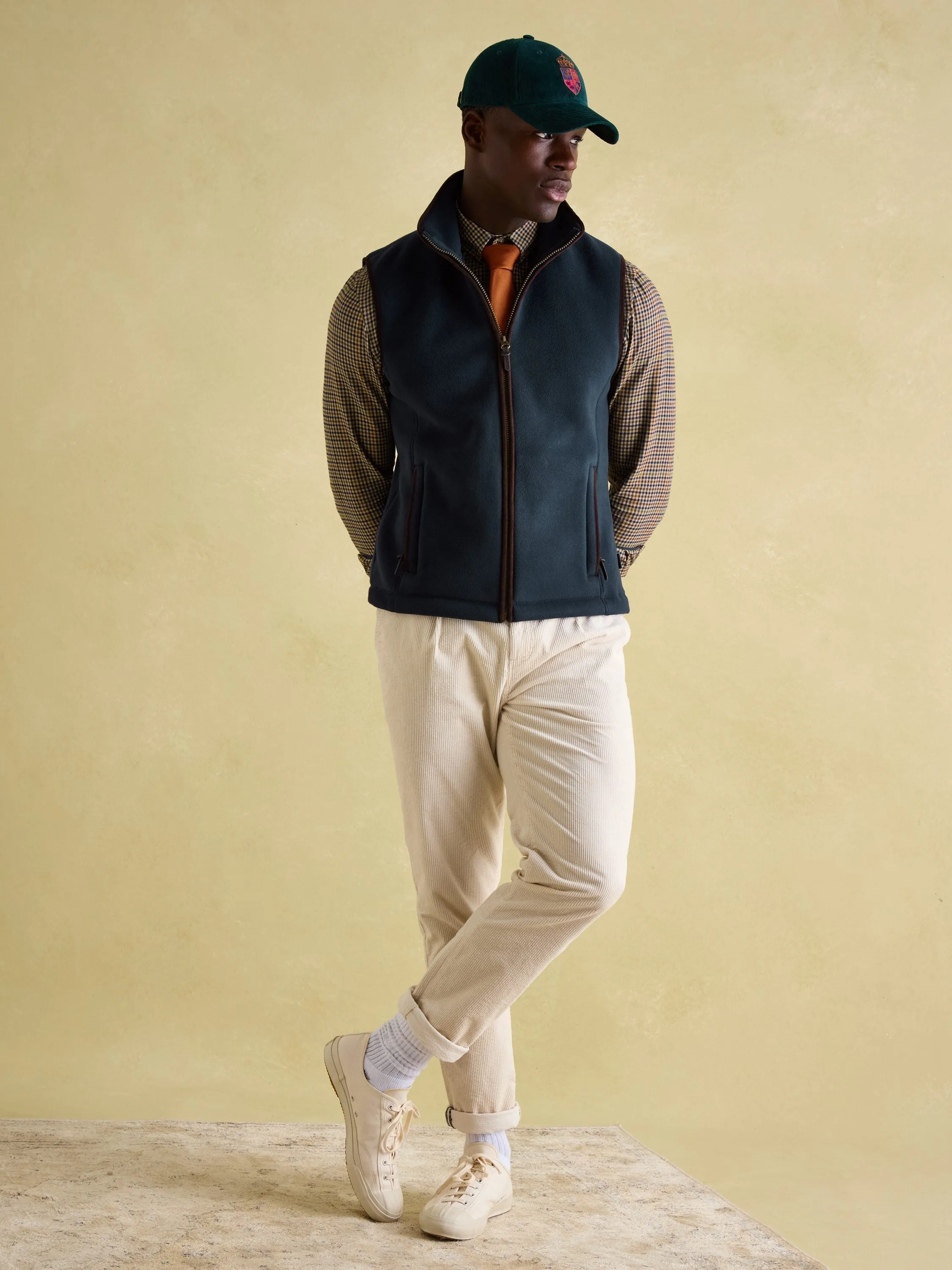 Greenfield Navy Blue Full Zip Fleece Gilet