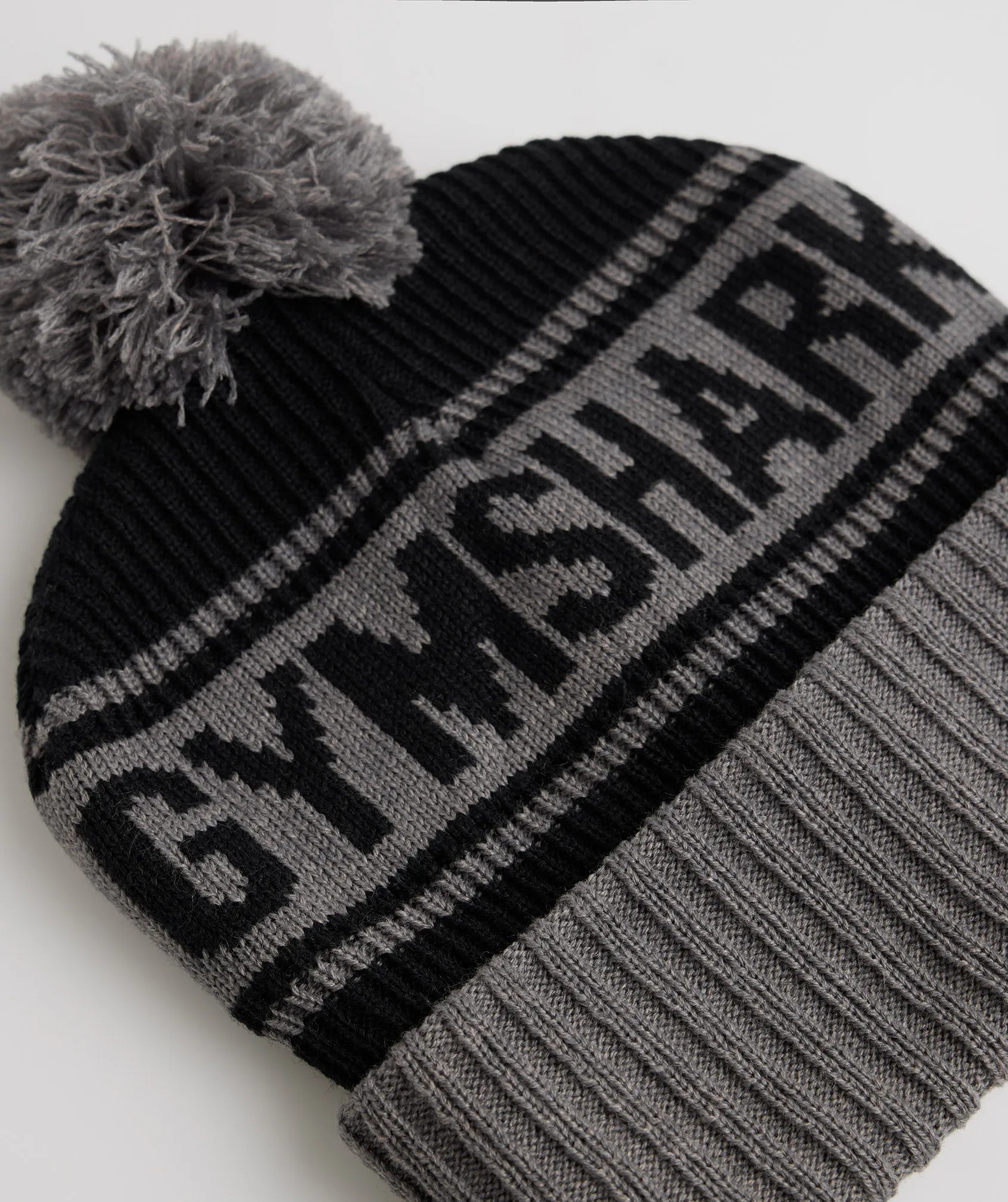 Gymshark Pom Beanie - Black/Coin Grey