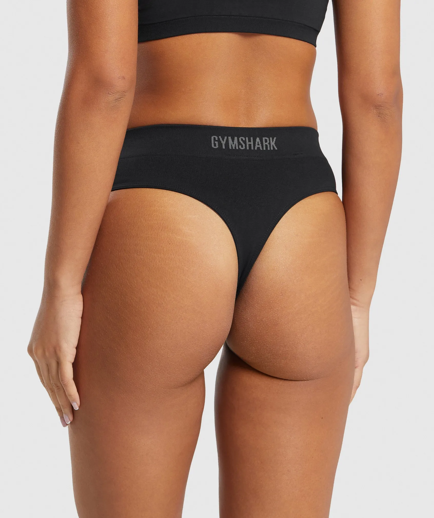 Gymshark Seamless High Waisted Thong - Black