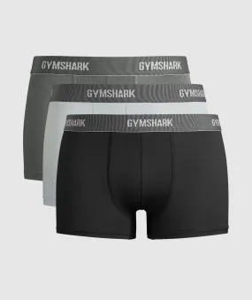 Gymshark Sports Tech Boxer 3PK - Black/Pitch Grey/Light Grey