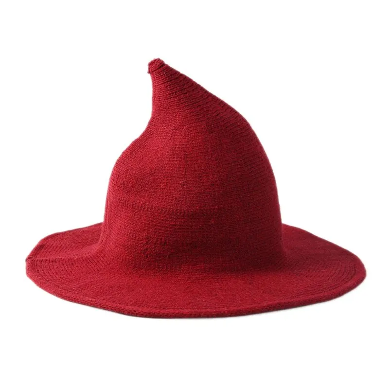 Halloween witch hat Men and Women wool Knit Hat Fashion Solid Hat Girlfriend Gifts Party Fancy Dress Hat