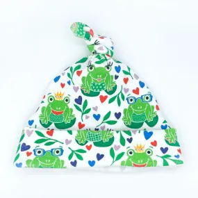 Happy Hoppers Frog Baby Hat (0-3M) - Organic Cotton